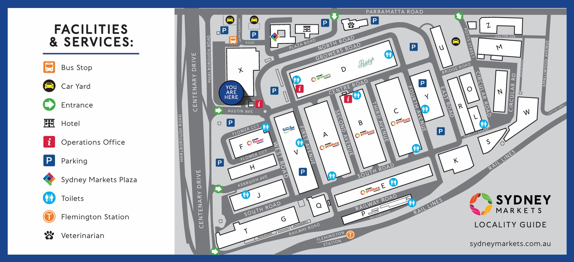 Sydney Markets property and locality map